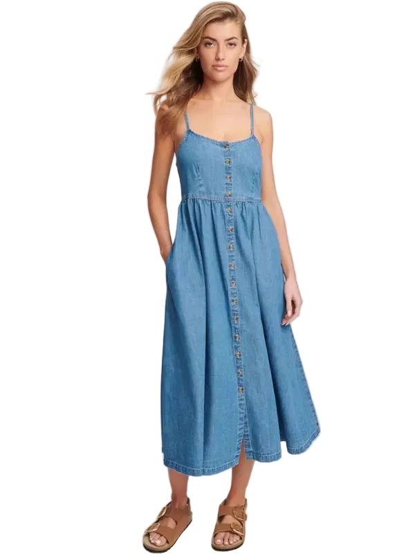 Fashionable Denim Suspender Dress for Women